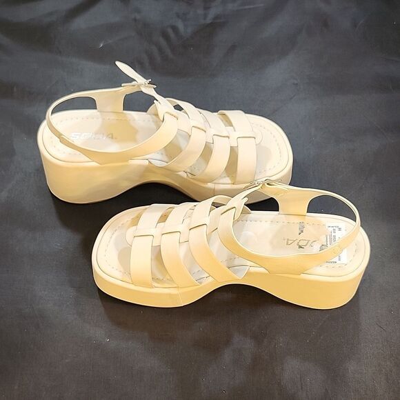 BRAND NEW SODA KARBIE-S WEDGE OPEN TOE MULTI-STRAP PLATFORM SANDALS G1 - Picture 8 of 16